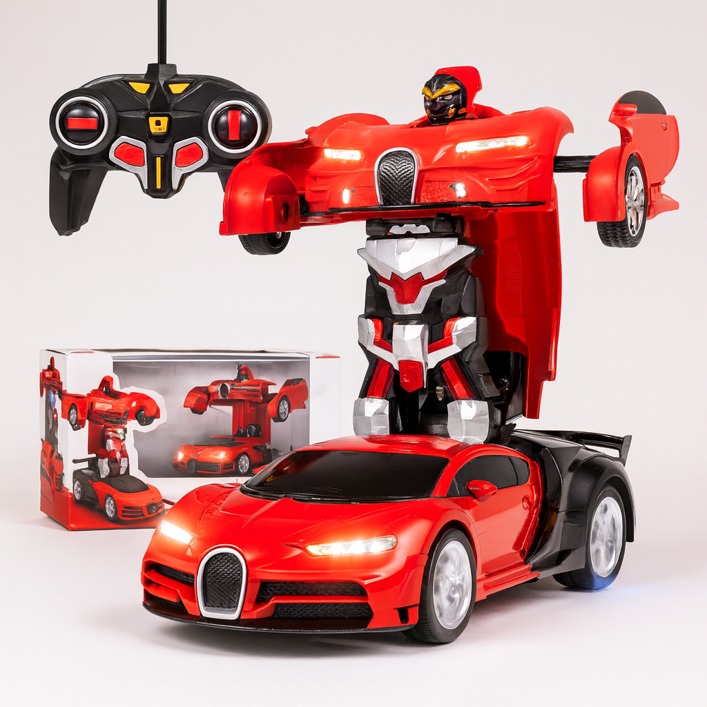 Remote Control Transforming Robot Car with Lights