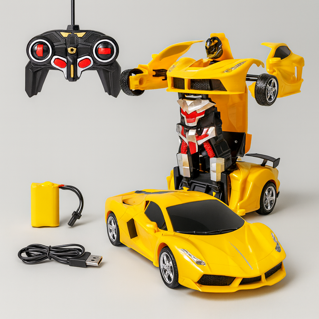 Remote Control Transforming Robot Car with Lights