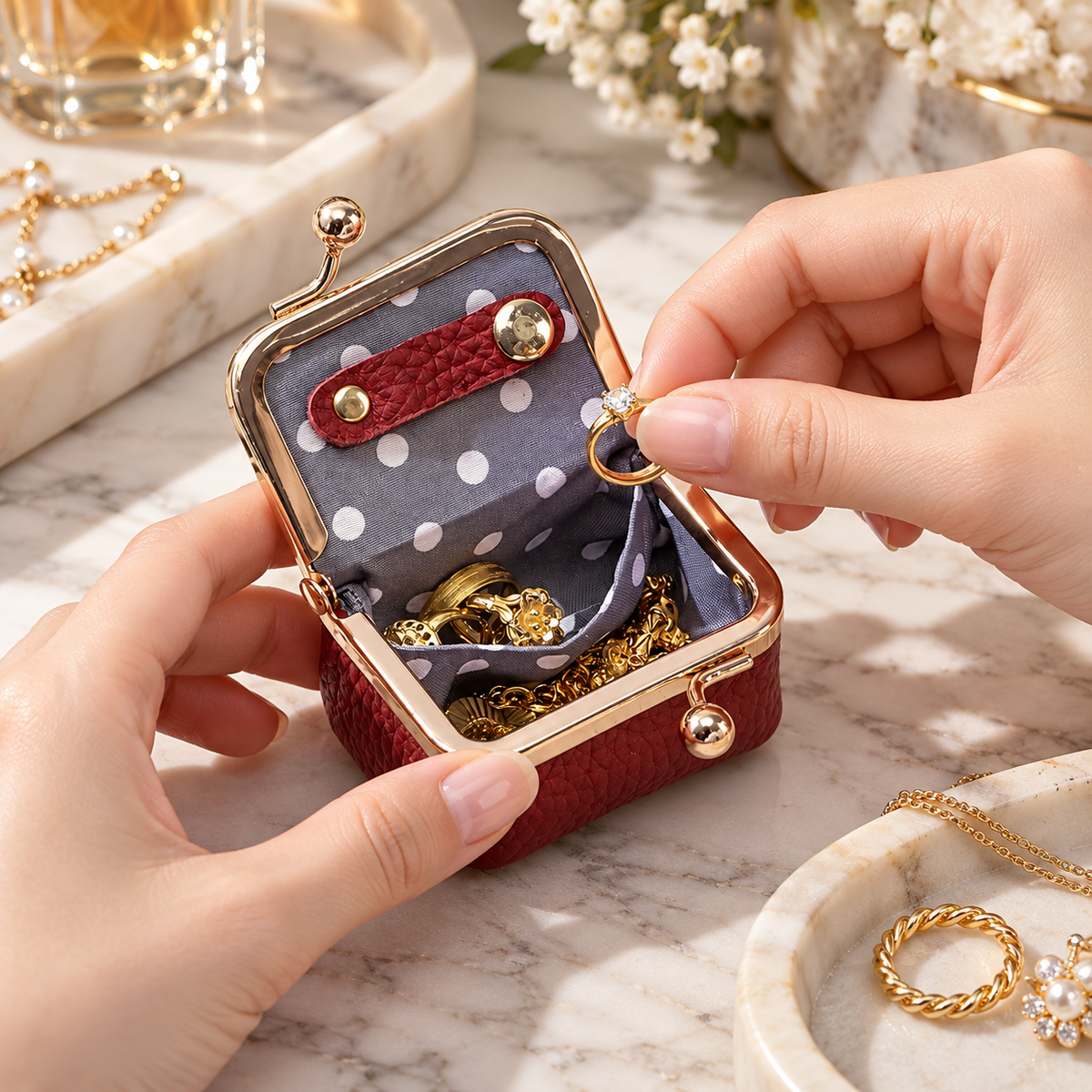 Travel Jewelry Organiser Case Portable Storage Box Rings Earrings