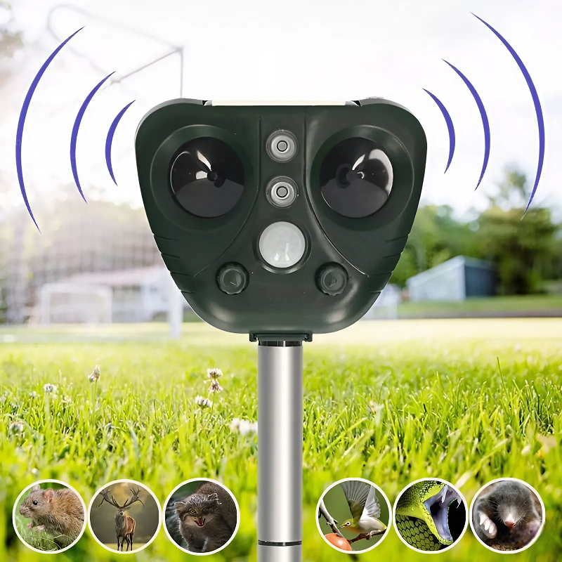Solar Ultrasonic Animal Repeller with Motion Sensor