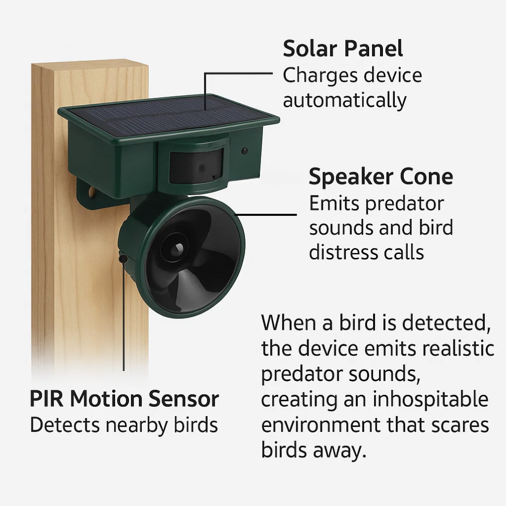 Bird Repeller Motion Sensor Garden Device