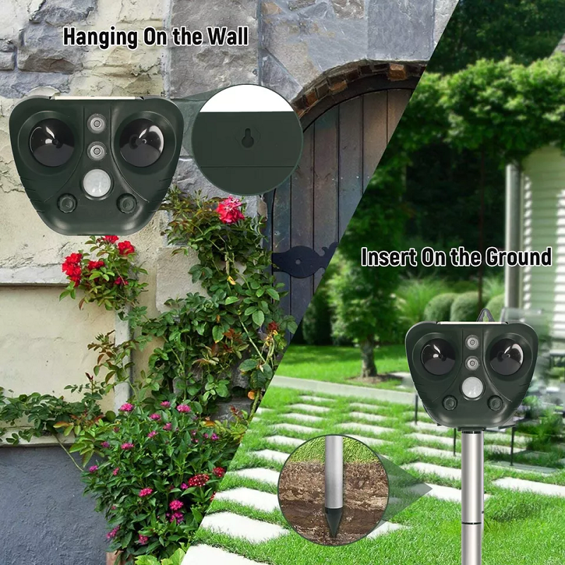Solar Ultrasonic Animal Repeller with Motion Sensor