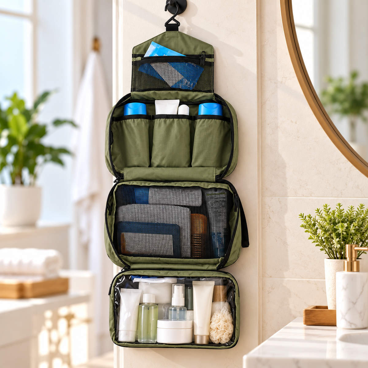 Large Waterproof Toiletry Bag Travel Wash Bag for Men and Women