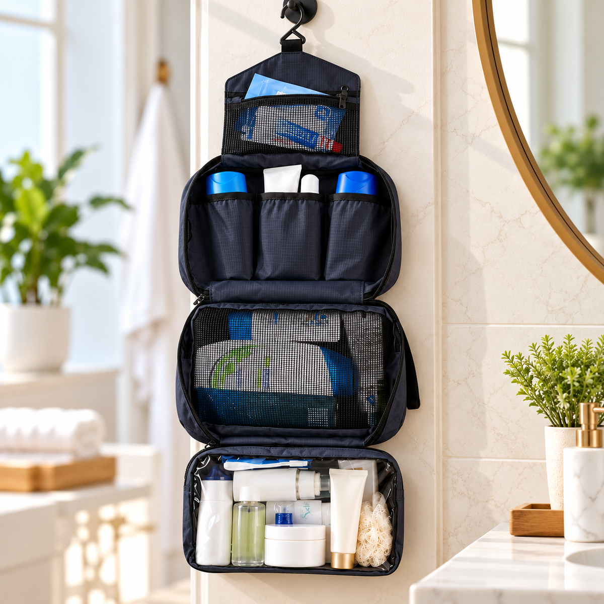 Large Waterproof Toiletry Bag Travel Wash Bag for Men and Women