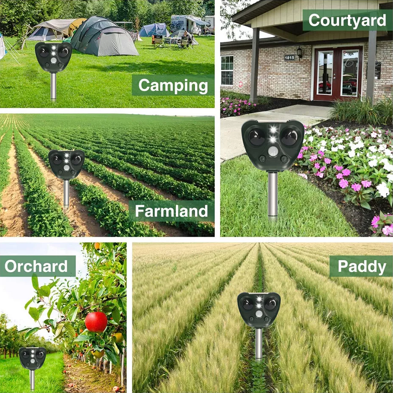 Solar Ultrasonic Animal Repeller with Motion Sensor