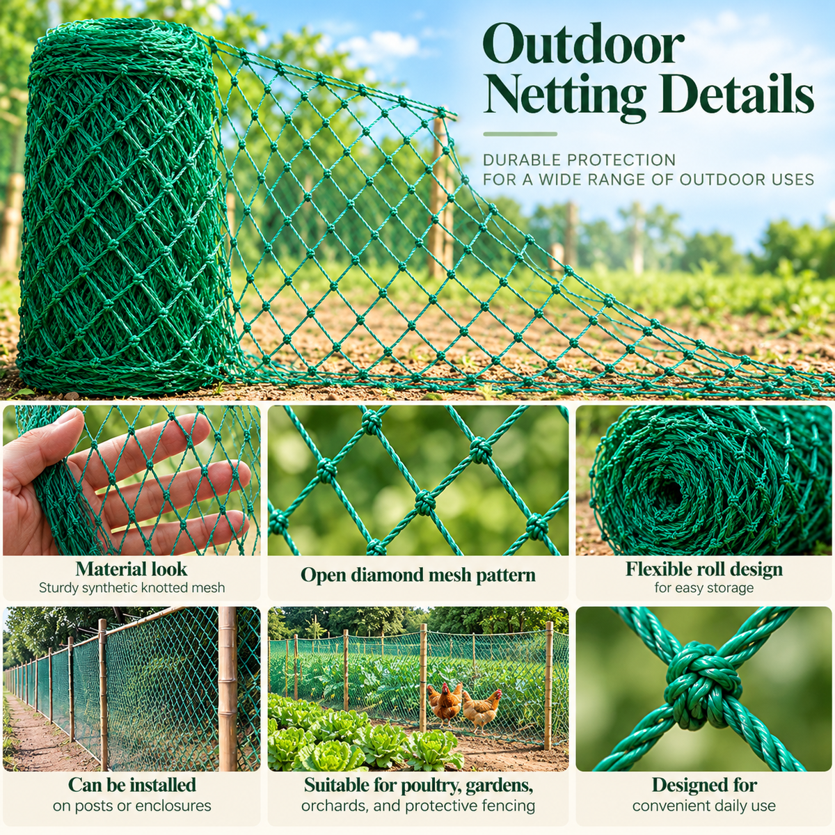Garden Plant Protection Net UV Resistant Tear Proof Trellis Netting