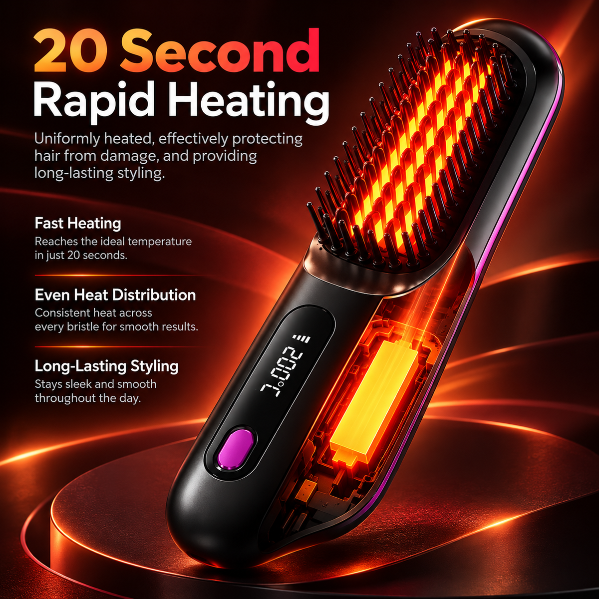 Cordless Hair Straightener USB Rechargeable Ceramic LCD Ionic Travel