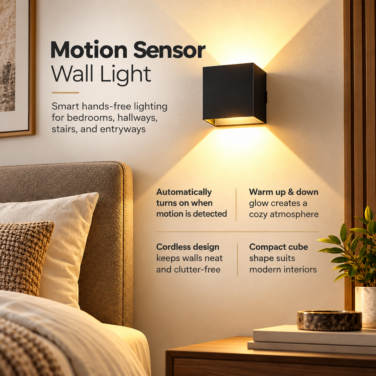 Cordless Wall Lamp Rechargeable LED Sconce Dimmable Touch Light
