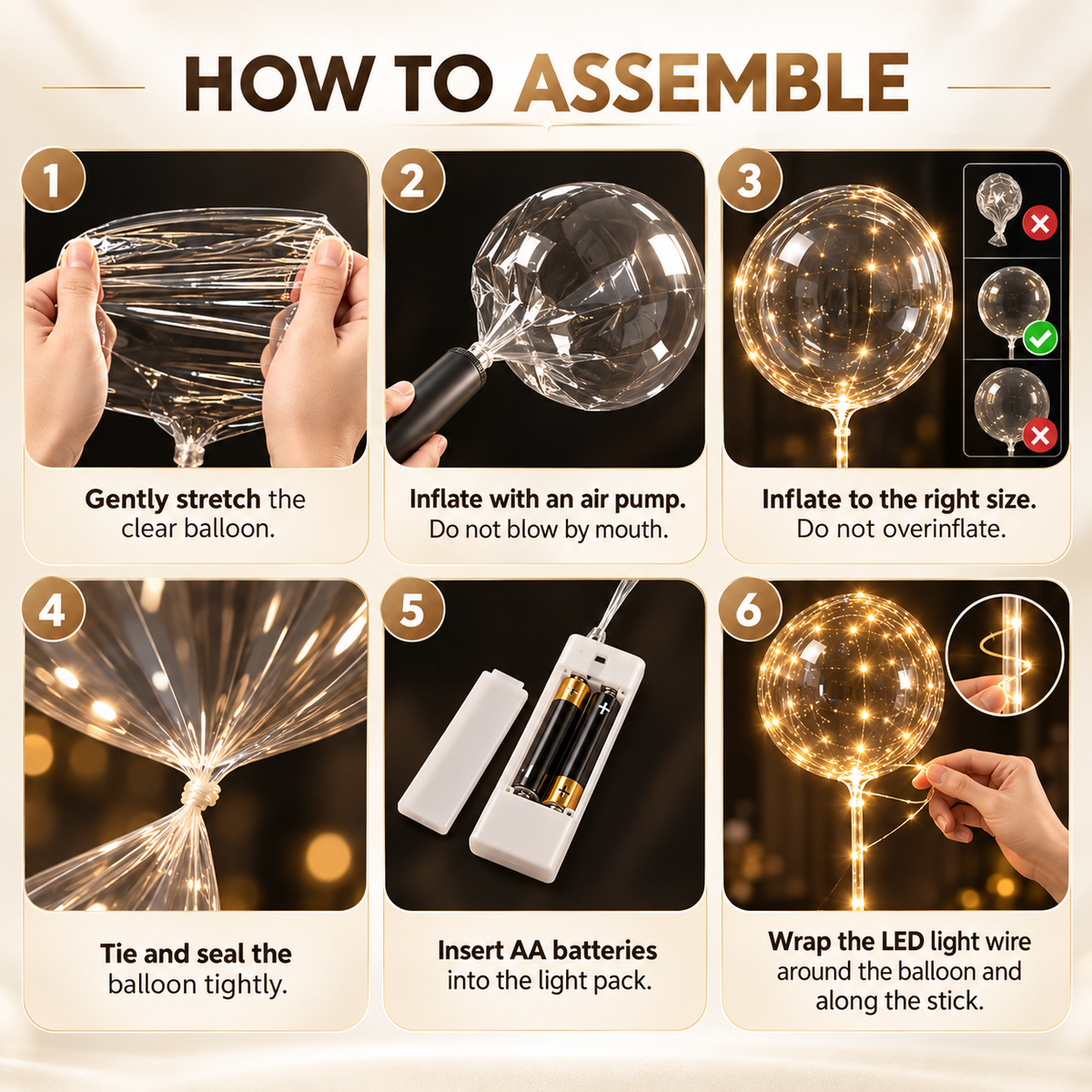Reusable LED Balloon Lights Warm White Party Decoration Glow Lamp