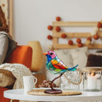 Stained Glass Bird Table Lamp with LED Decorative Light