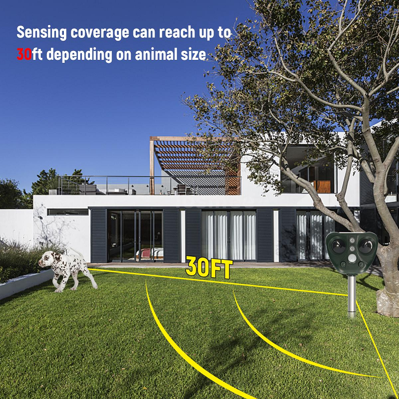 Solar Ultrasonic Animal Repeller with Motion Sensor