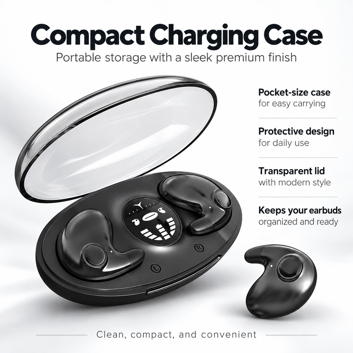Sleep Headphones Ultra Thin Earbuds Noise Cancelling Waterproof 24h