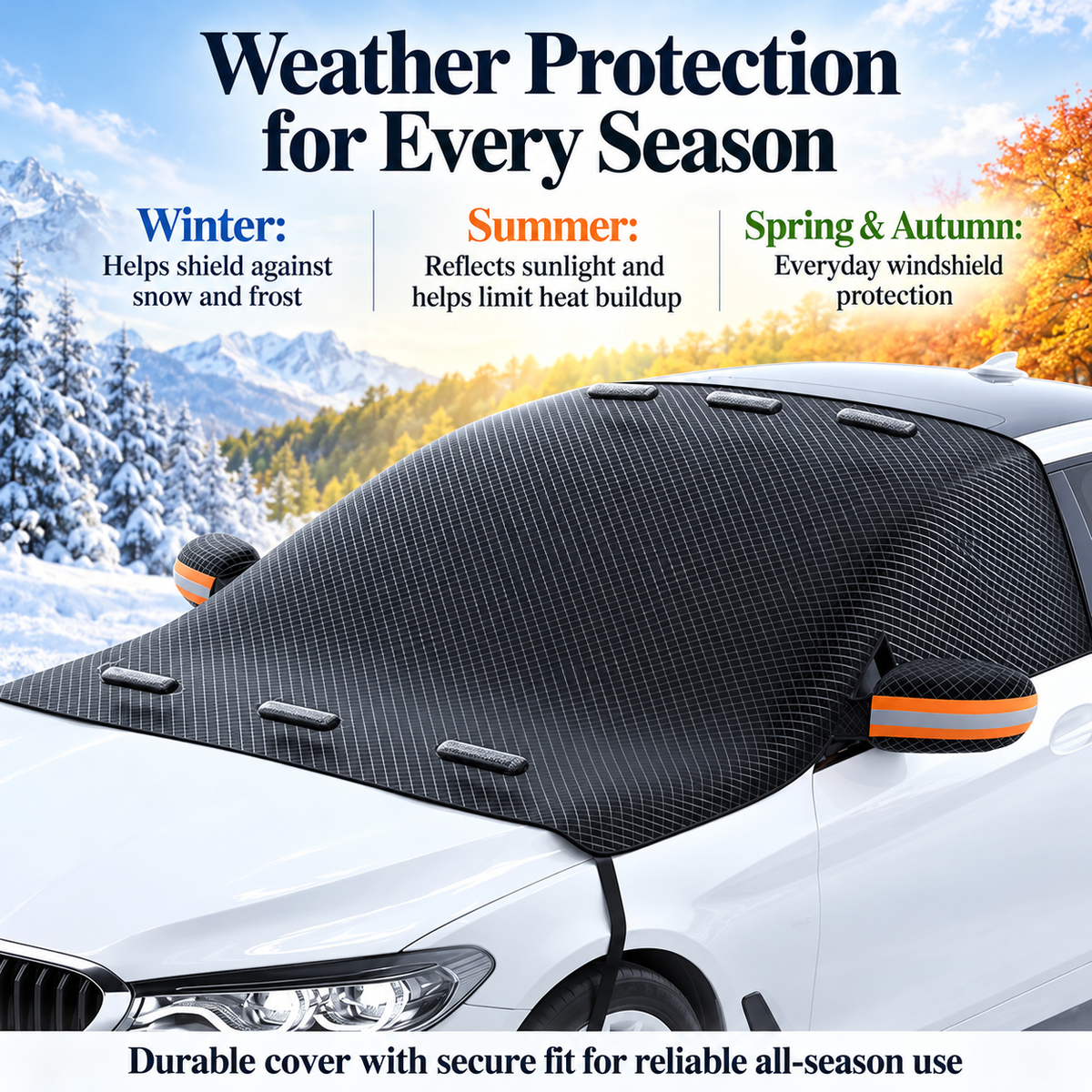 Magnetic Car Windshield Snow Cover Frost Ice Protector Winter Shield