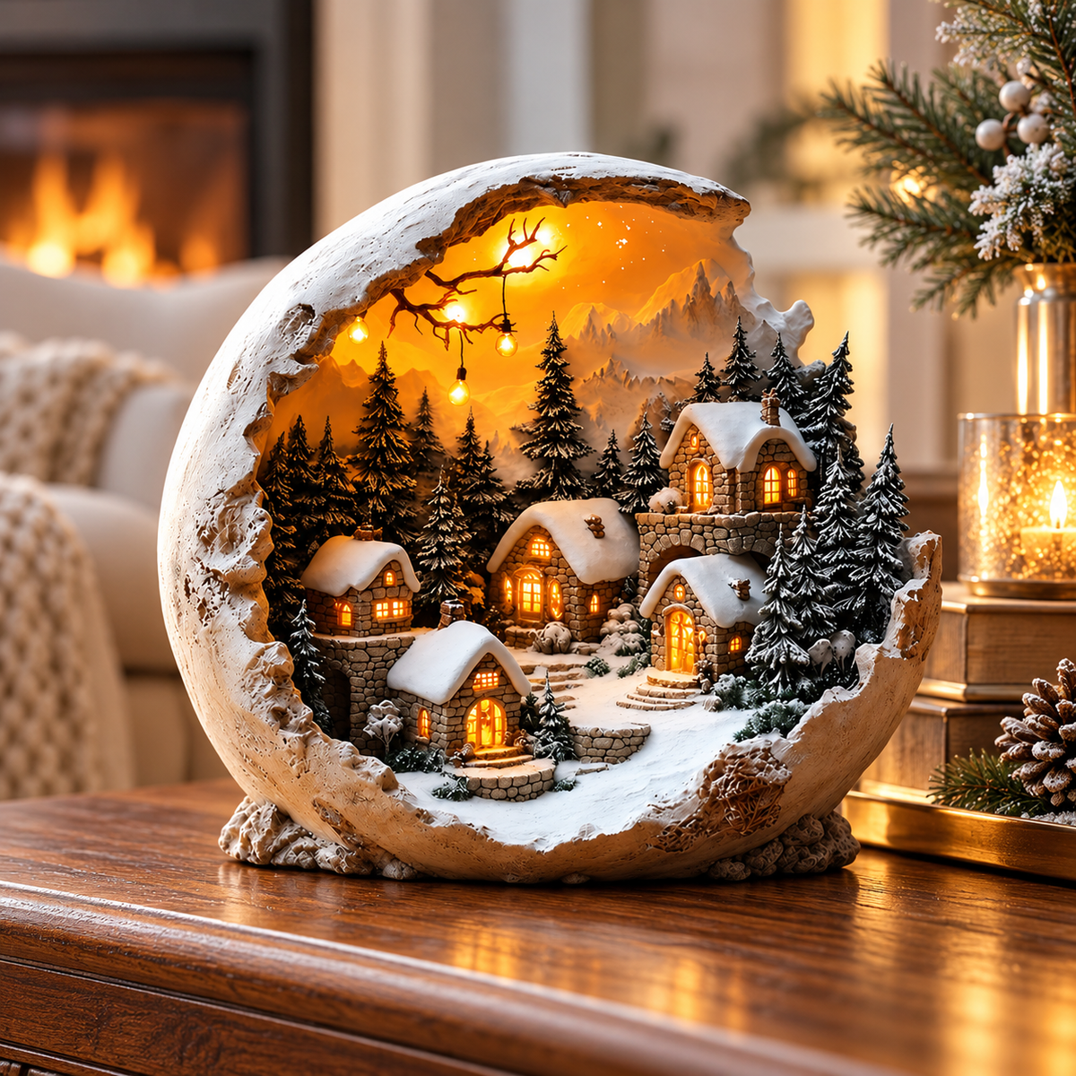 Boho Christmas Decoration Acrylic Moon Figurine Tabletop Ornament