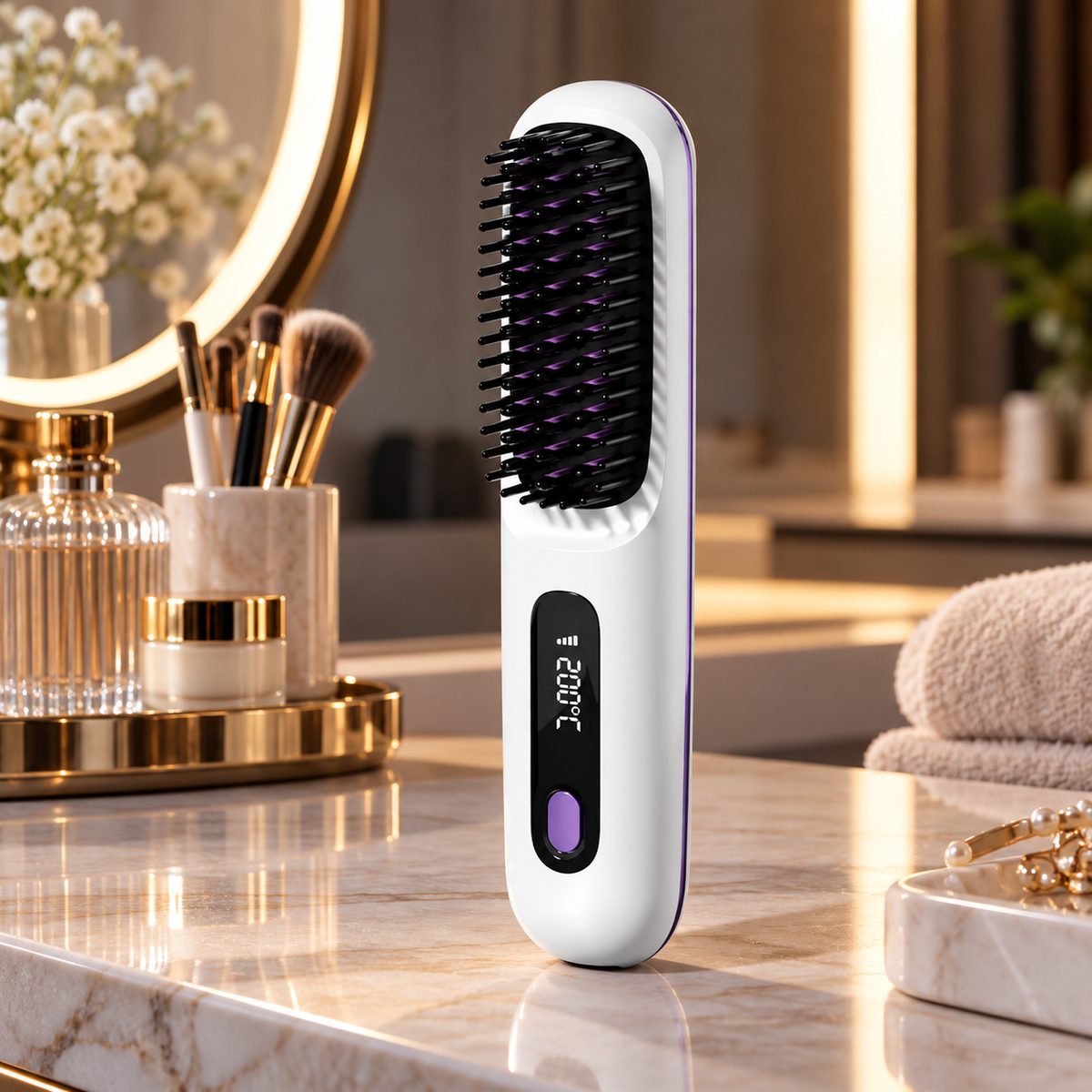 Cordless Hair Straightener USB Rechargeable Ceramic LCD Ionic Travel