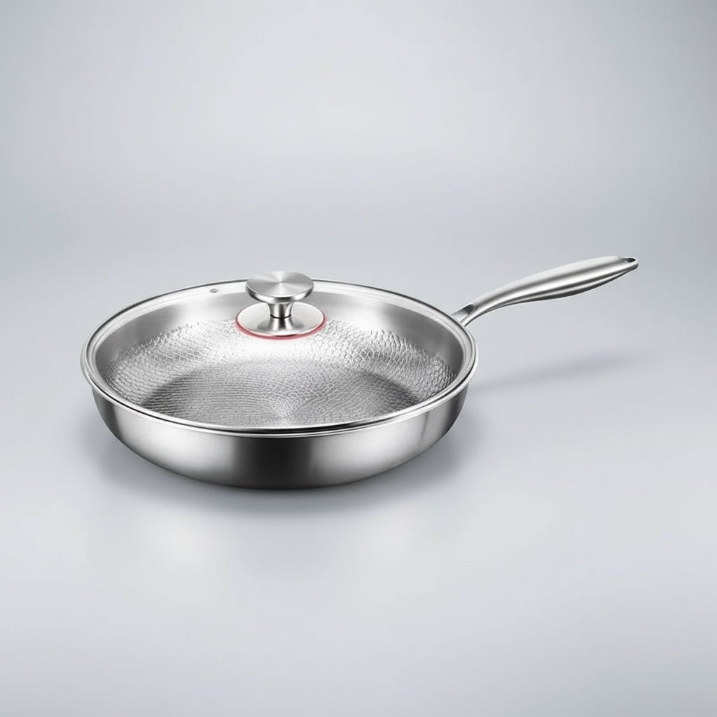 Stainless Steel Frying Pan with Honeycomb Surface
