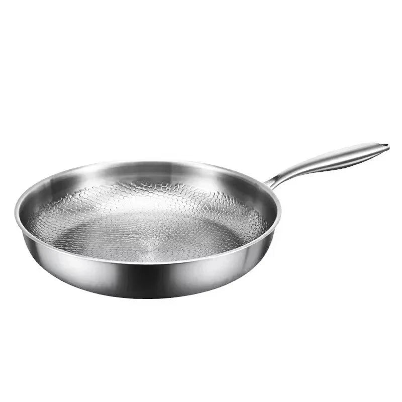 Stainless Steel Frying Pan with Honeycomb Surface
