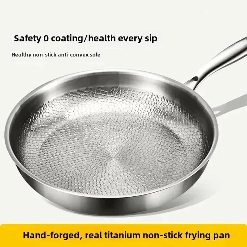 Stainless Steel Frying Pan with Honeycomb Surface