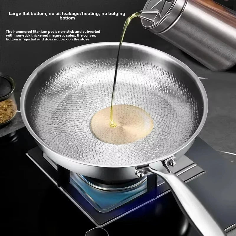 Stainless Steel Frying Pan with Honeycomb Surface