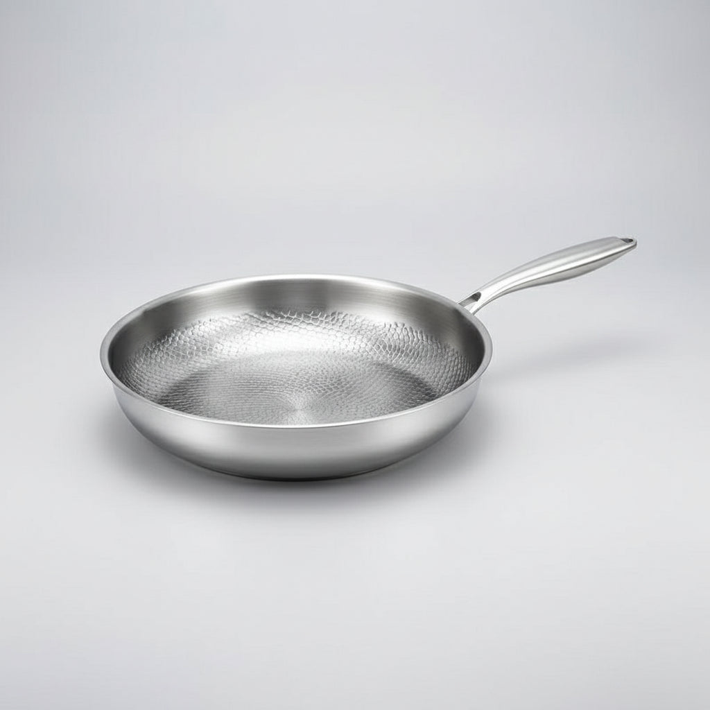 Stainless Steel Frying Pan with Honeycomb Surface