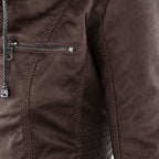 Women’s Hooded Faux Leather Jacket