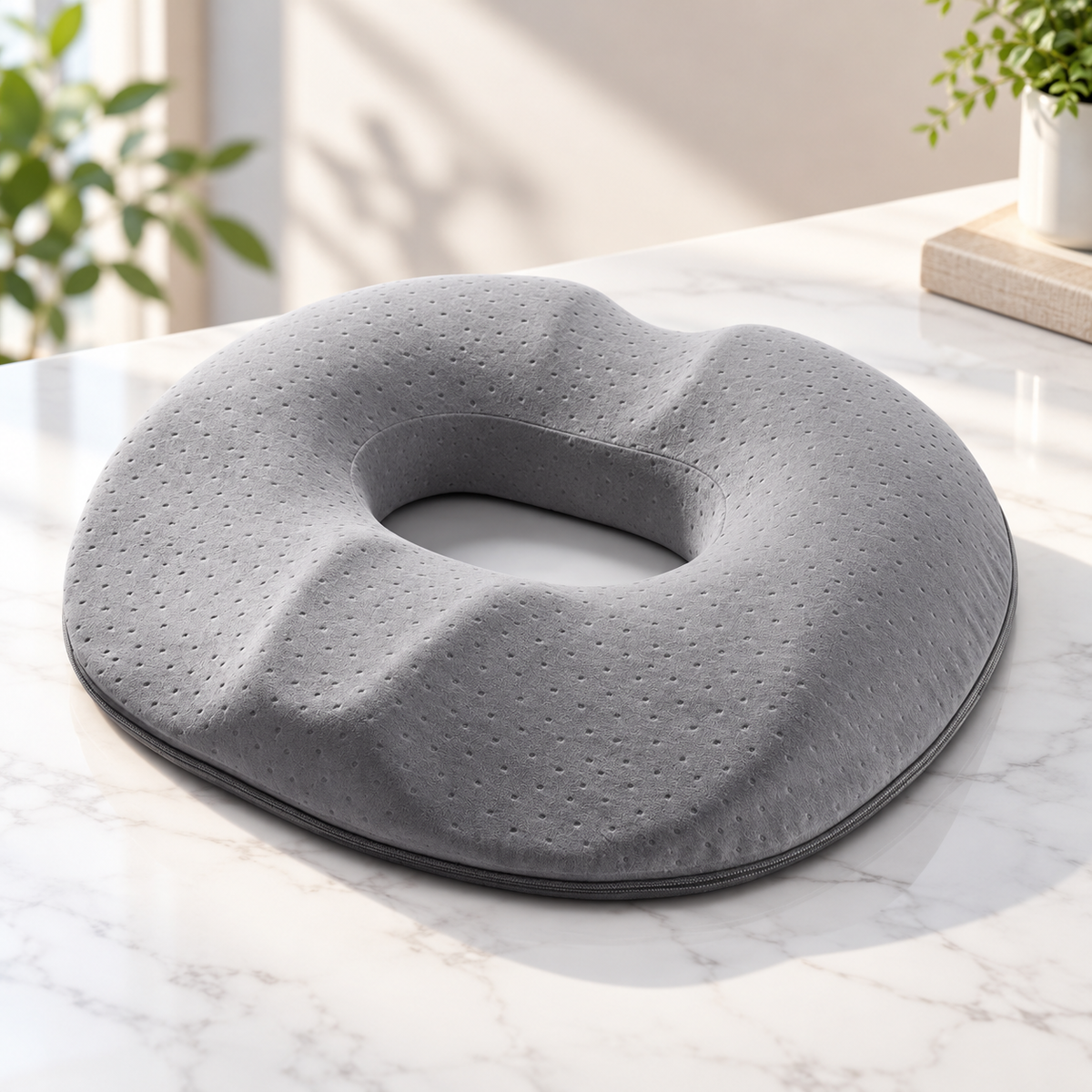 Memory Foam Donut Seat Cushion for Tailbone Comfort Office and Car
