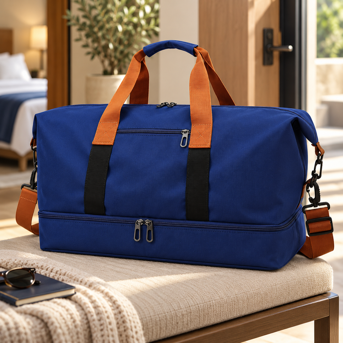 Womens Gym Duffel Bag with Shoe Compartment Wet Dry Travel Weekender