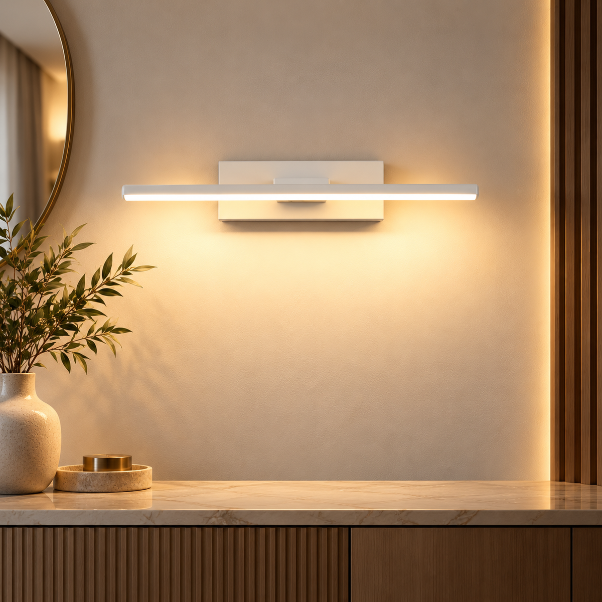 Rotating Linear LED Wall Sconce 330 Degree Modern Bedside Wall Light