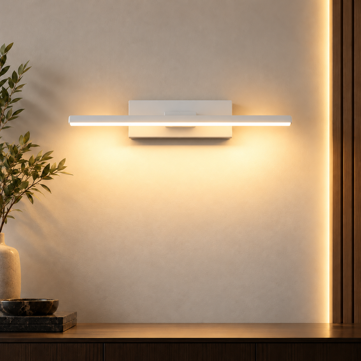 Rotating Linear LED Wall Sconce 330 Degree Modern Bedside Wall Light