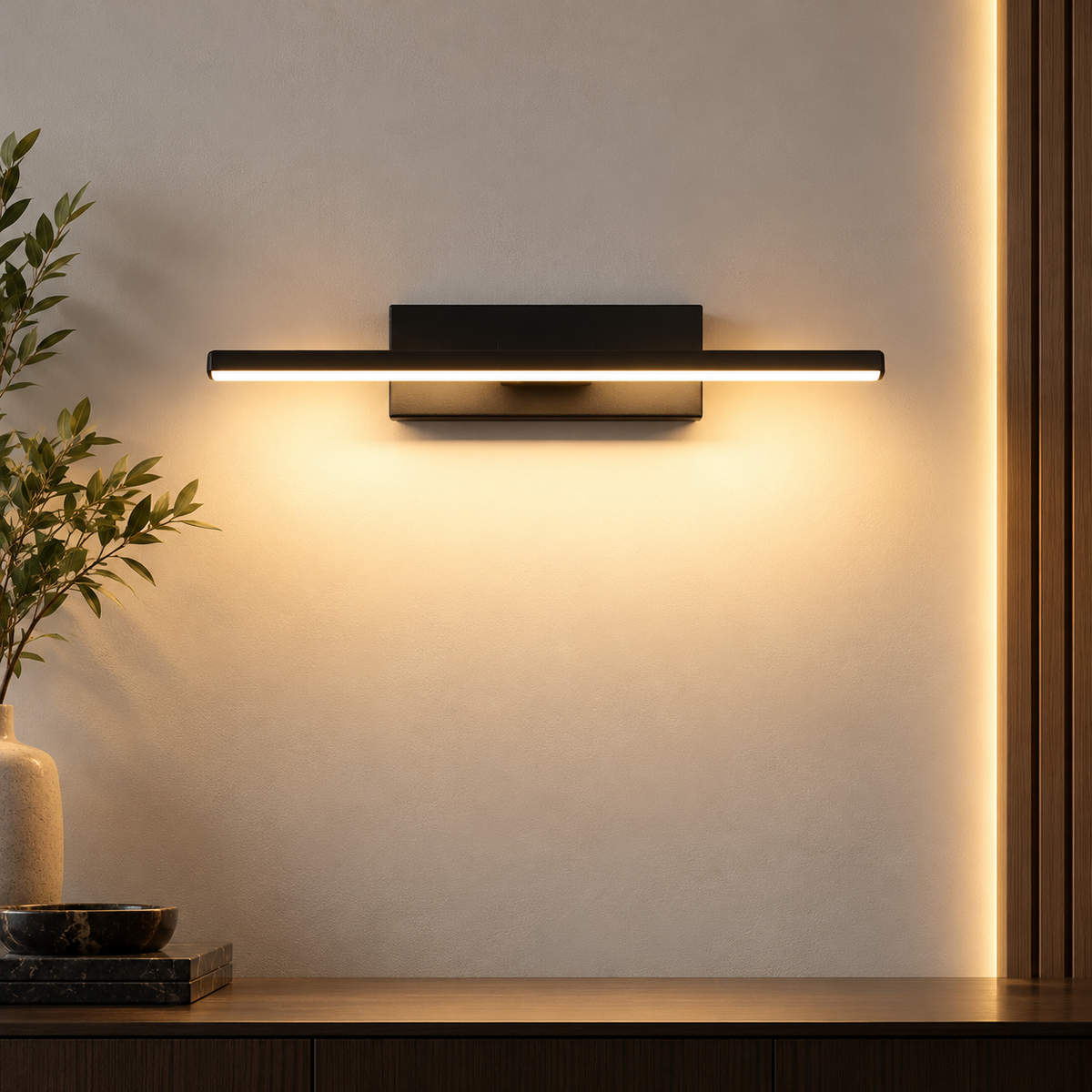 Rotating Linear LED Wall Sconce 330 Degree Modern Bedside Wall Light