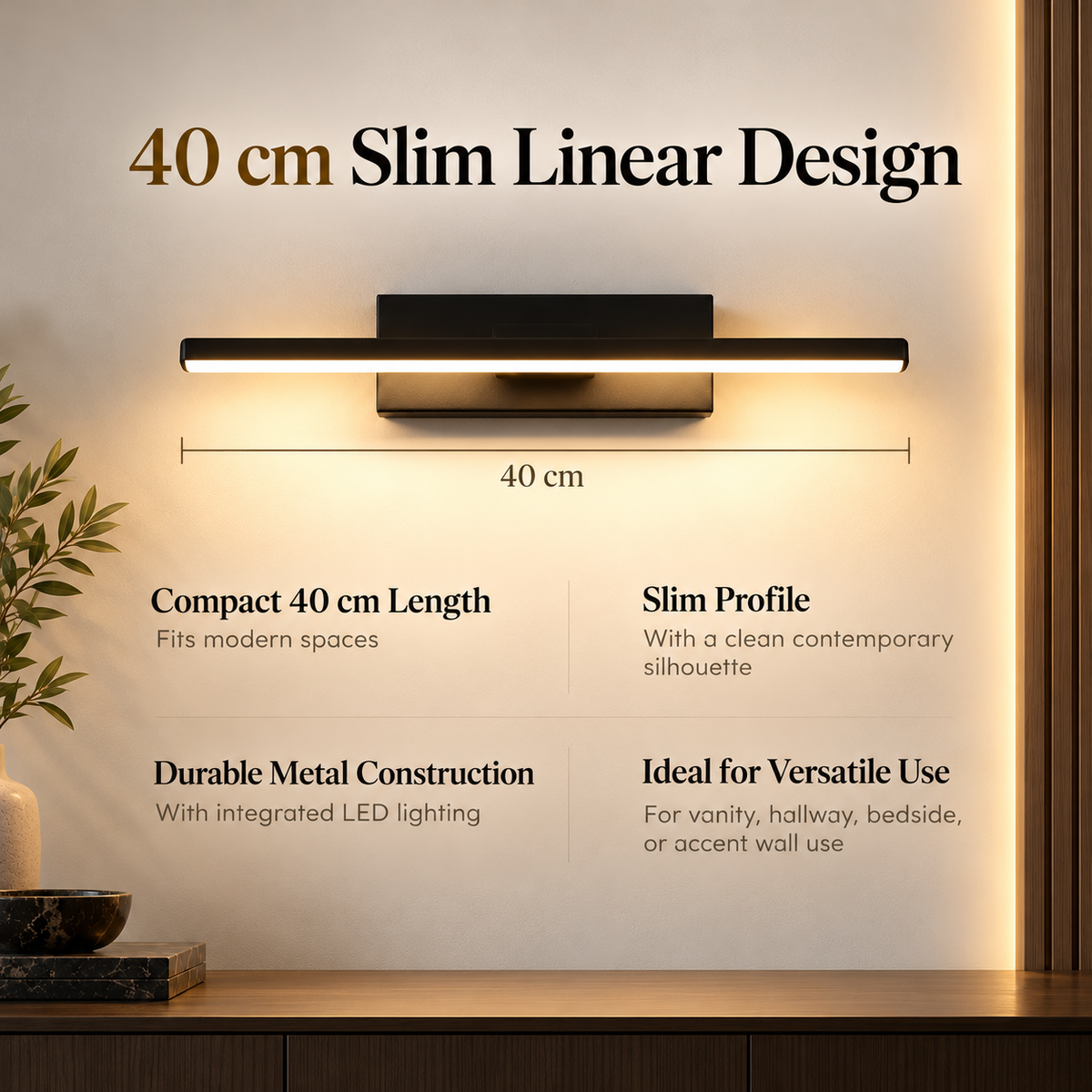 Rotating Linear LED Wall Sconce 330 Degree Modern Bedside Wall Light