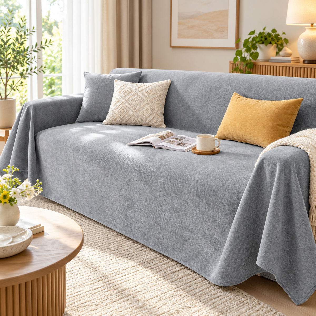 Water Repellent Sofa Throw Cover Pet Proof Couch Protector Blanket