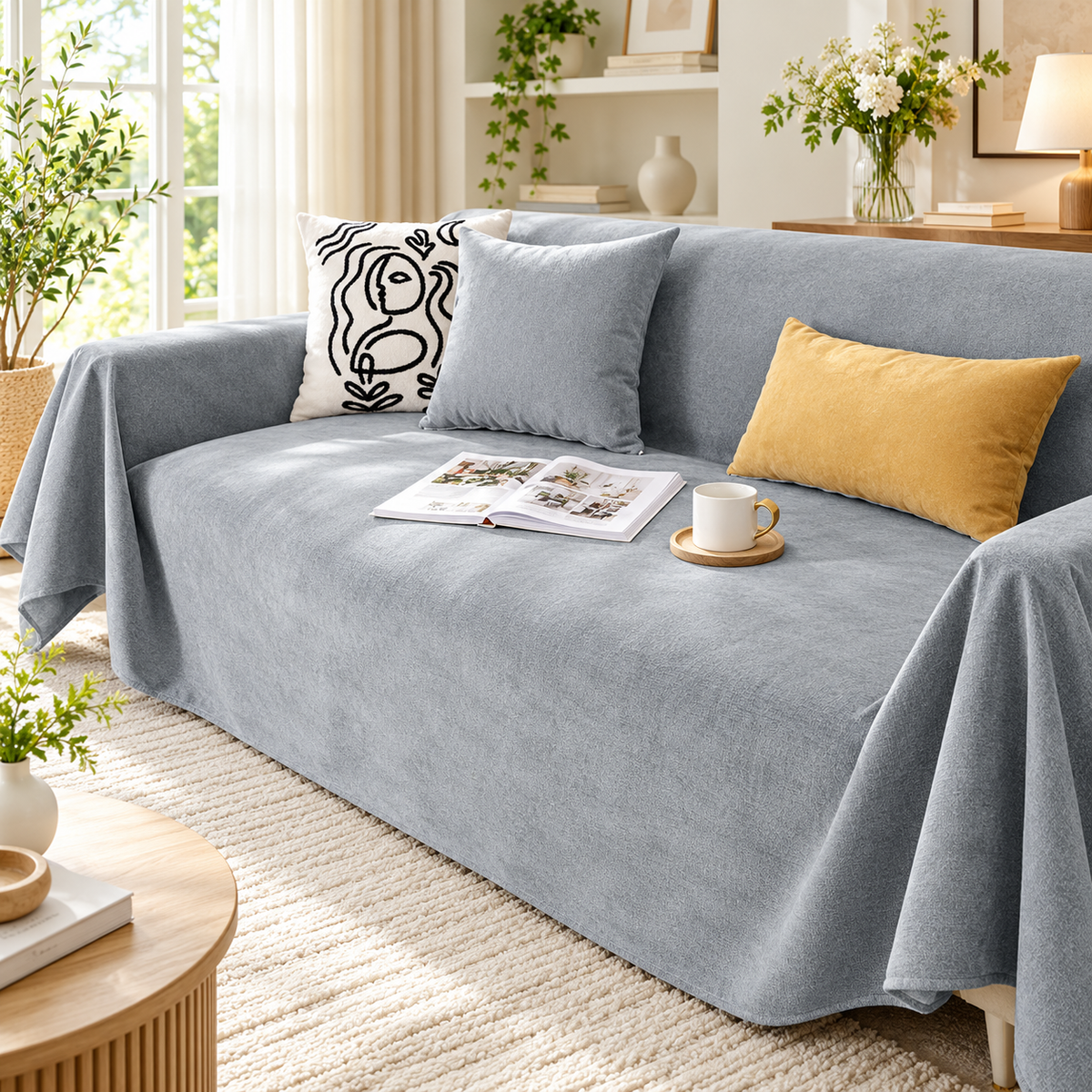 Water Repellent Sofa Throw Cover Pet Proof Couch Protector Blanket