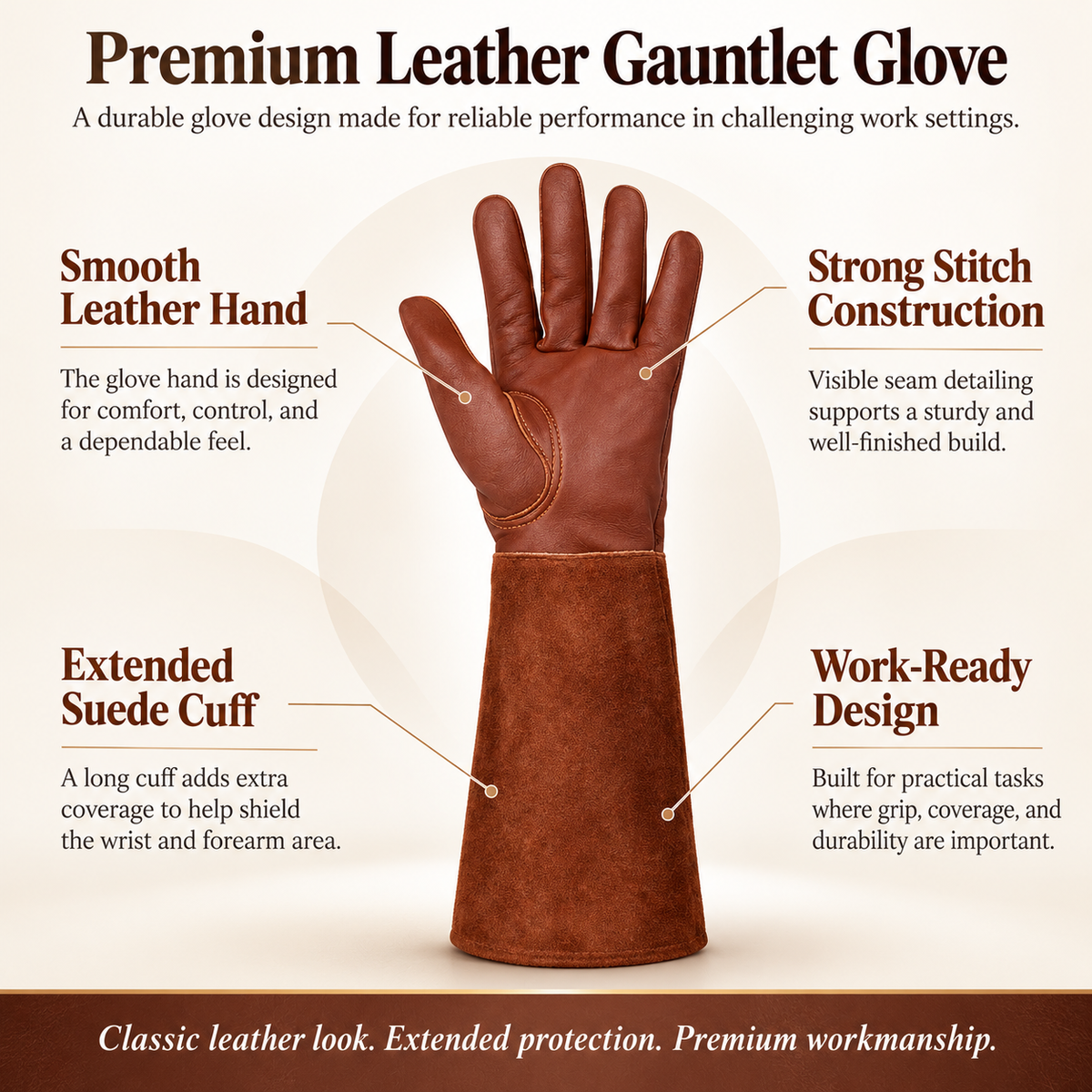 Long Gauntlet Gardening Gloves Thorn Proof Rose Pruning Work Gloves