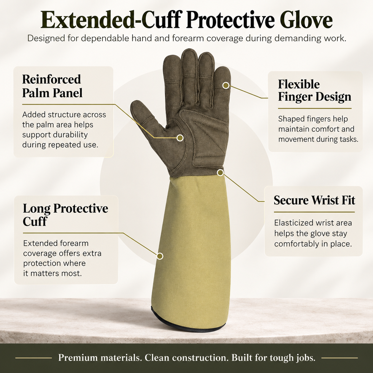 Long Gauntlet Gardening Gloves Thorn Proof Rose Pruning Work Gloves