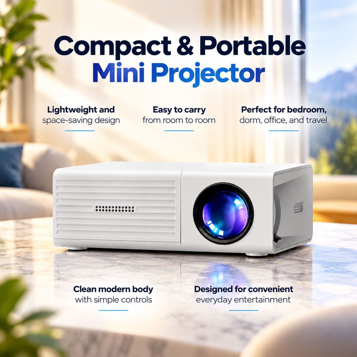 Mini Projector Portable LED Home Theater Movie Projector HDMI USB