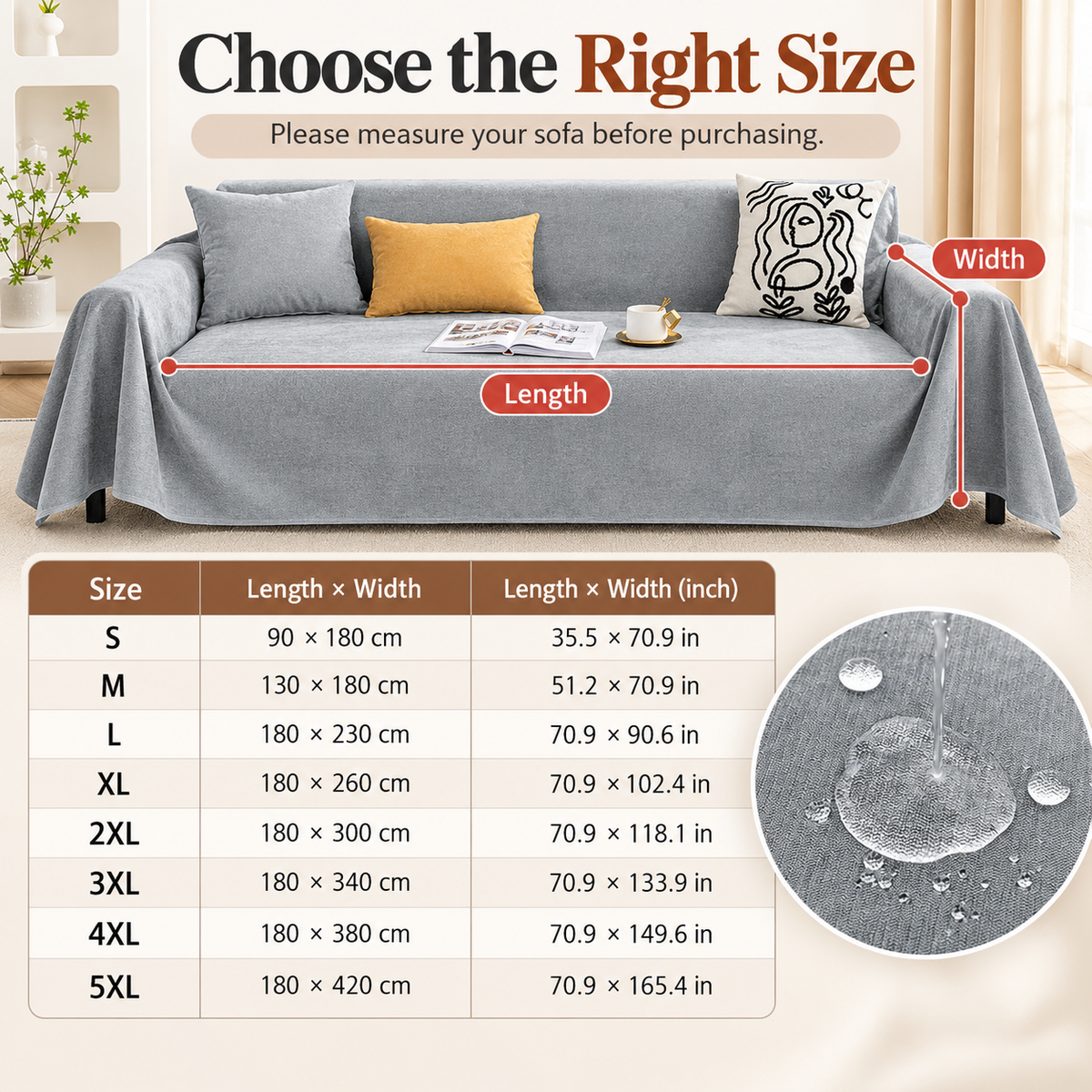 Water Repellent Sofa Throw Cover Pet Proof Couch Protector Blanket