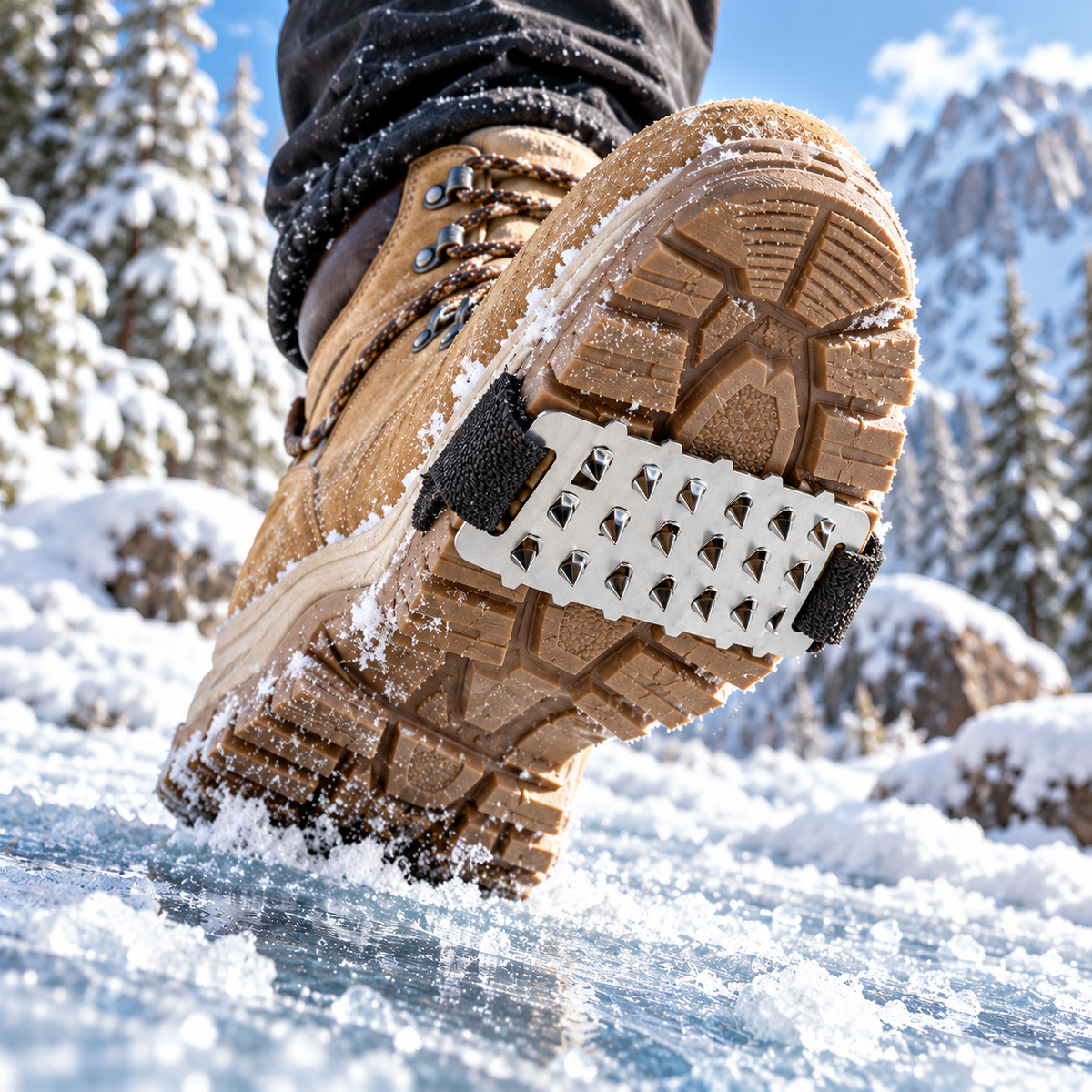 Strap On Ice Cleats Anti Slip Shoe Spikes for Snow and Ice 1 Pair