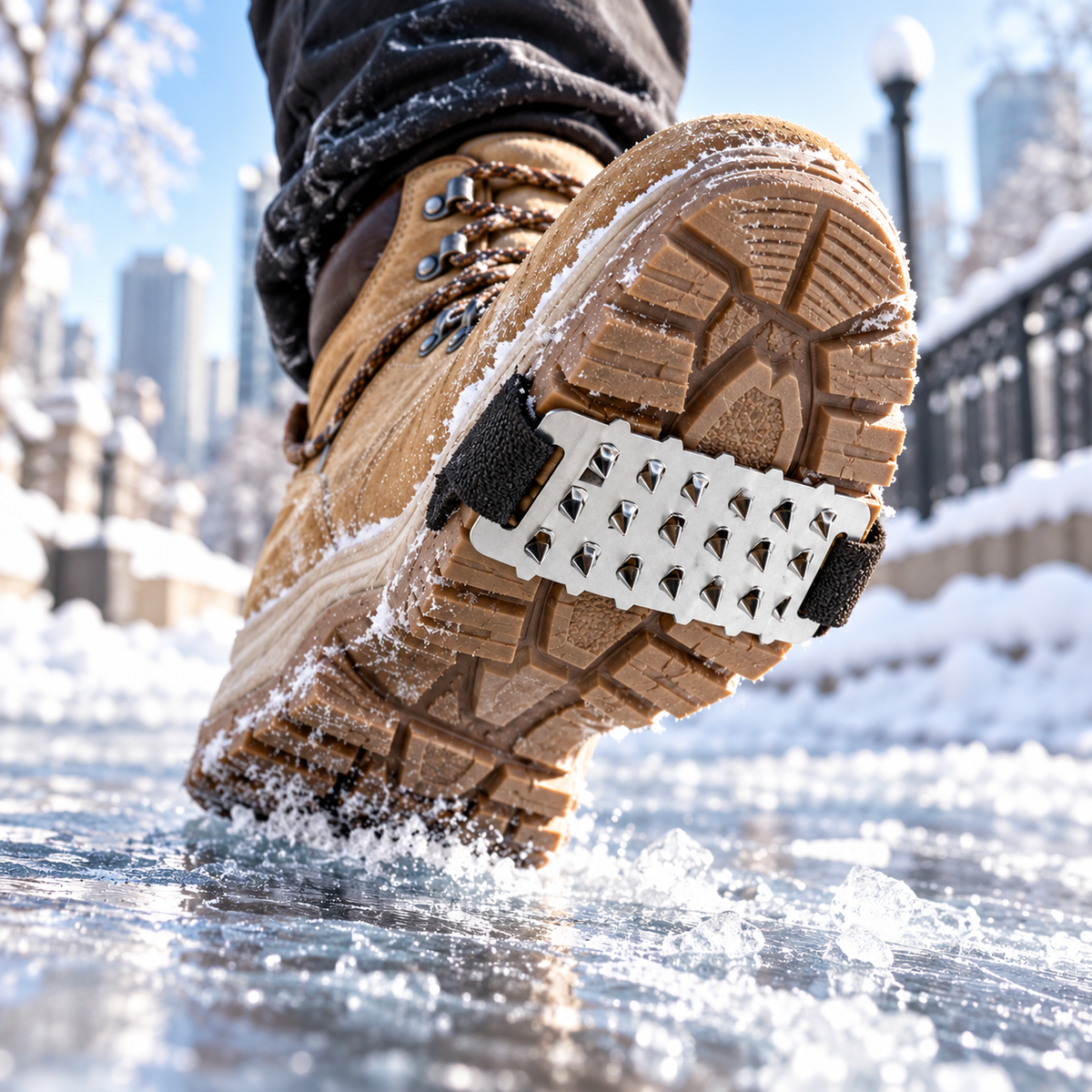Strap On Ice Cleats Anti Slip Shoe Spikes for Snow and Ice 1 Pair