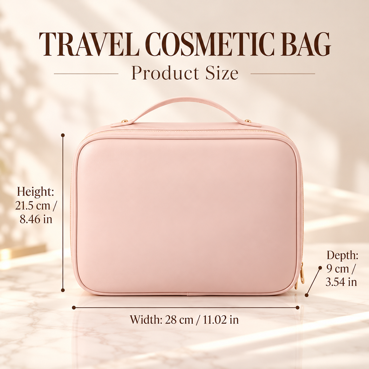 Travel Cosmetic Bag Large Makeup Organizer Case with Brush Holder