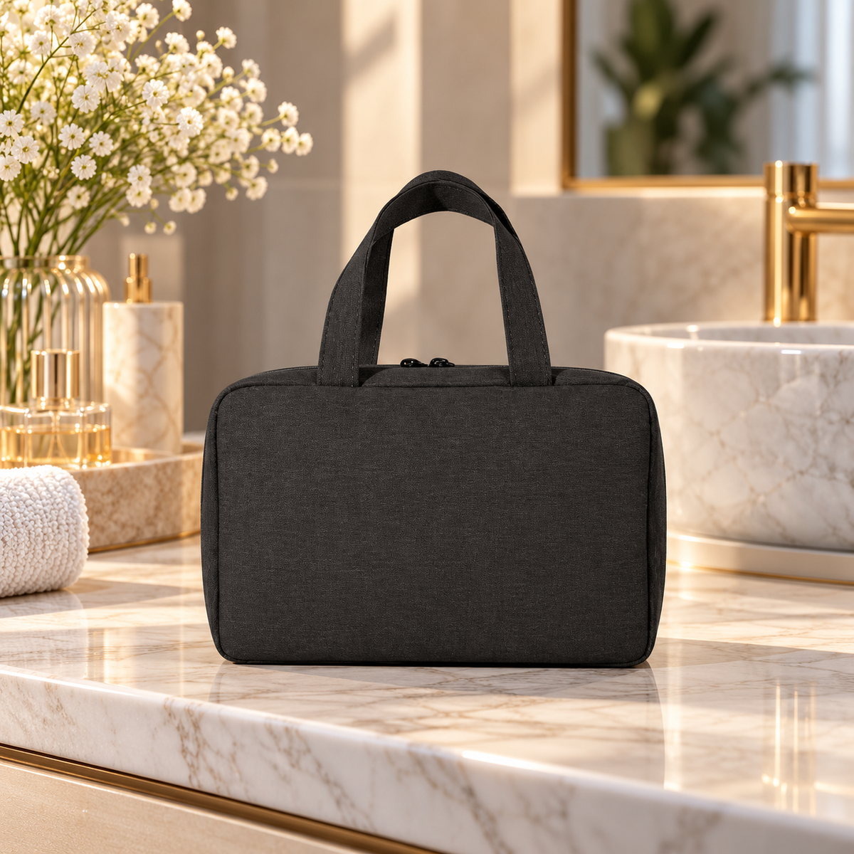Hanging Toiletry Bag Travel Organizer with Hook Clear Compartments