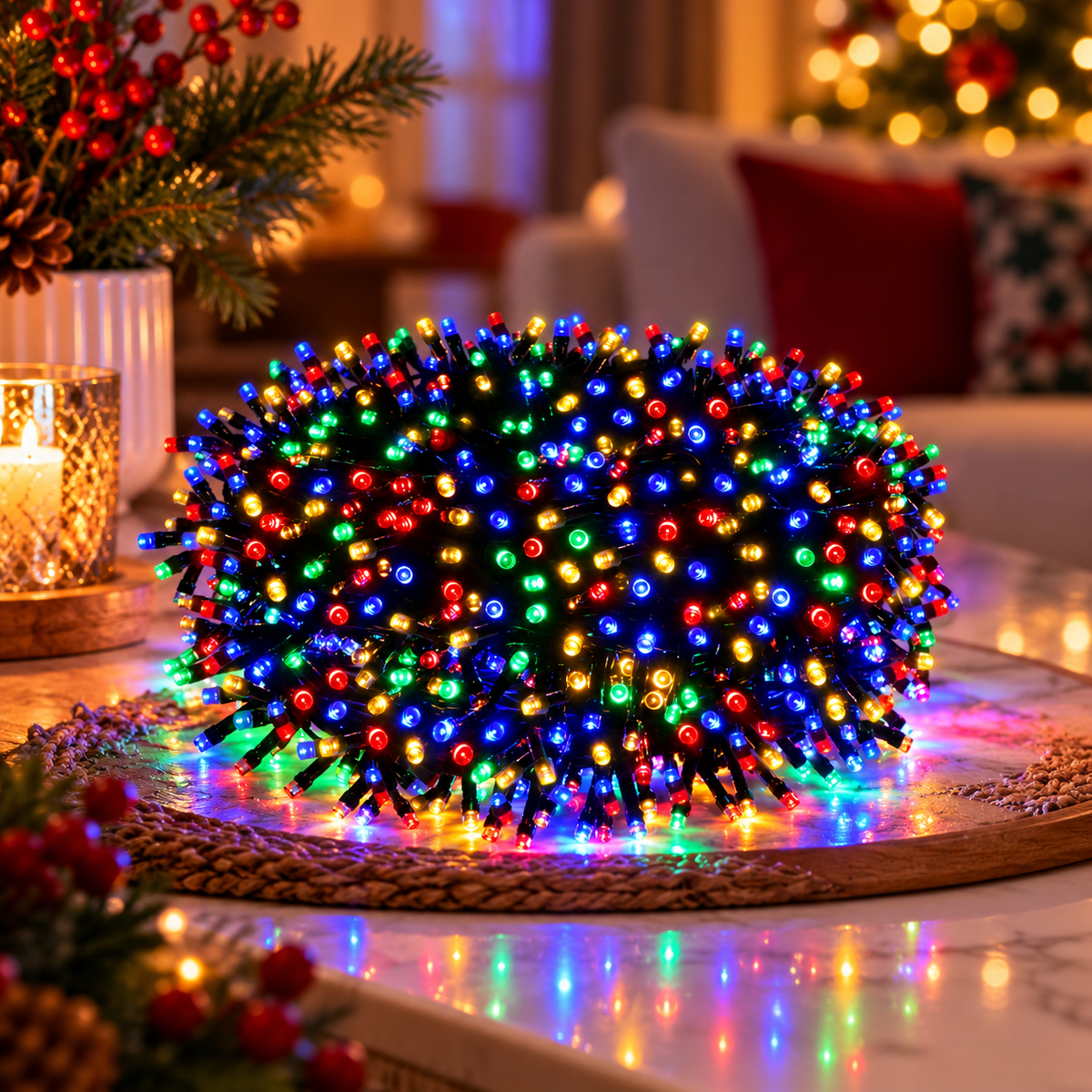 LED String Lights Outdoor 24V Waterproof IP65 8 Modes Christmas Lights