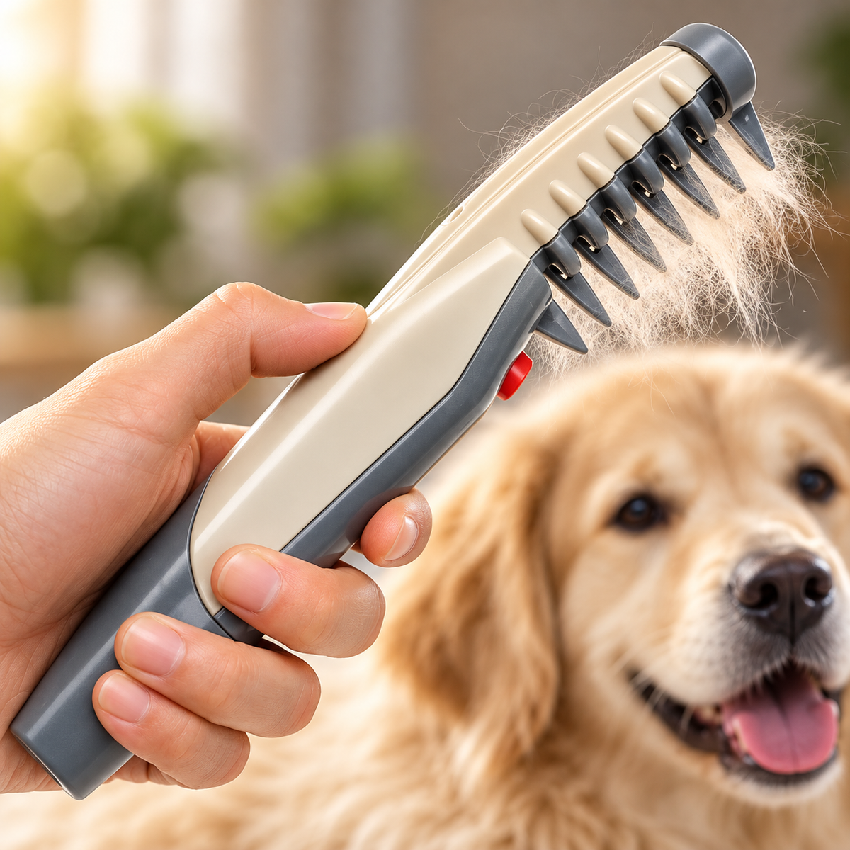 Electric Pet Grooming Comb Self Cleaning Deshedding Brush Dogs Cats