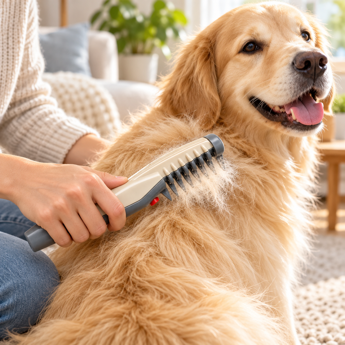 Electric Pet Grooming Comb Self Cleaning Deshedding Brush Dogs Cats
