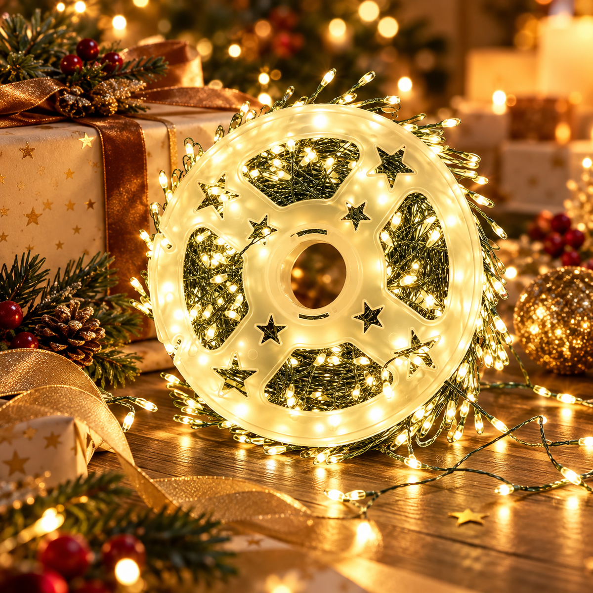 Cluster Fairy Lights with Remote 900 to 2000 LEDs IP65 Christmas Reel