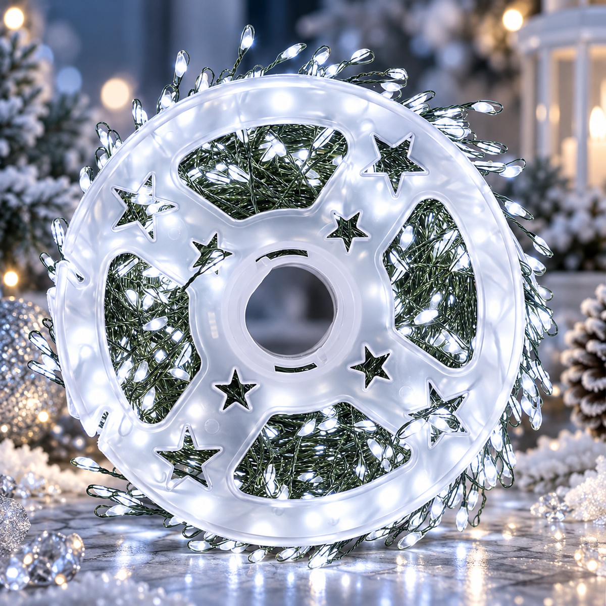 Cluster Fairy Lights with Remote 900 to 2000 LEDs IP65 Christmas Reel