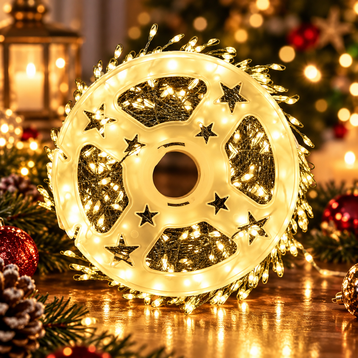 Cluster Fairy Lights with Remote 900 to 2000 LEDs IP65 Christmas Reel