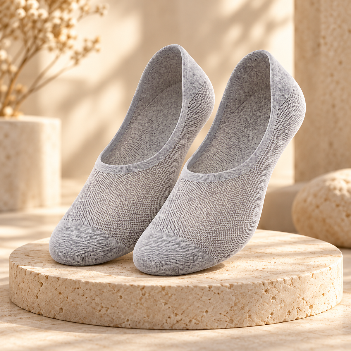 No Show Socks 6 Pairs Invisible Low Cut Socks with Silicone Grip
