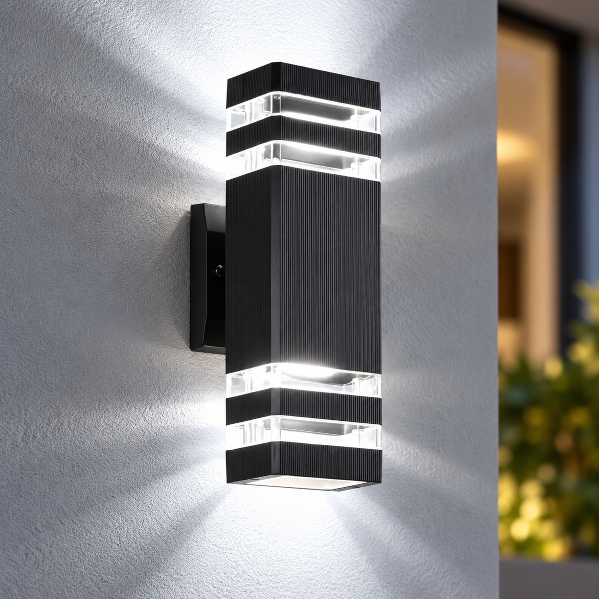 Outdoor Wall Light Up Down Modern Black Sconce E27 IP65 Porch Lamp