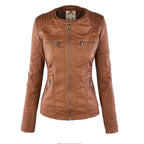 Women’s Hooded Faux Leather Jacket